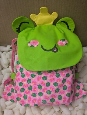 Lush Hoppy Frog Organic Cotton Drawstring Backpack Bag